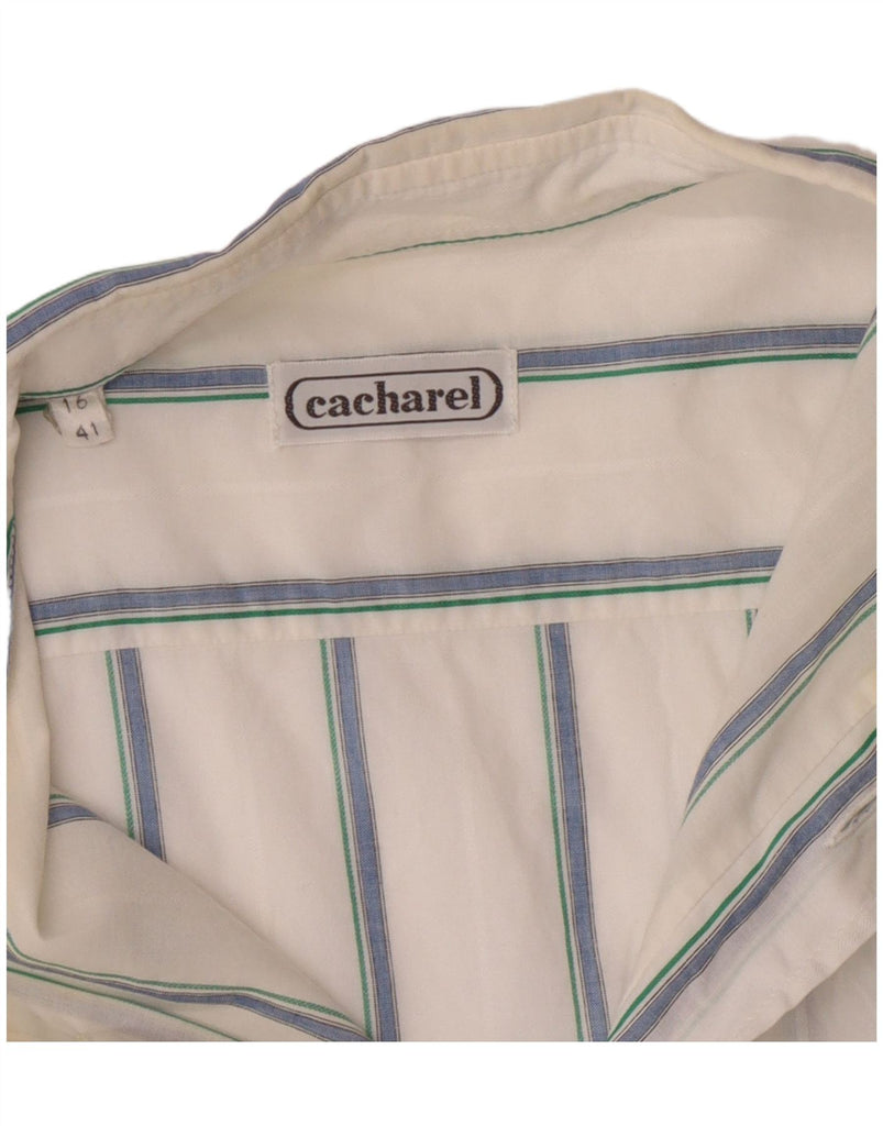 CACHAREL Mens Short Sleeve Shirt Size 16 41 Large White Striped Vintage Cacharel and Second-Hand Cacharel from Messina Hembry 