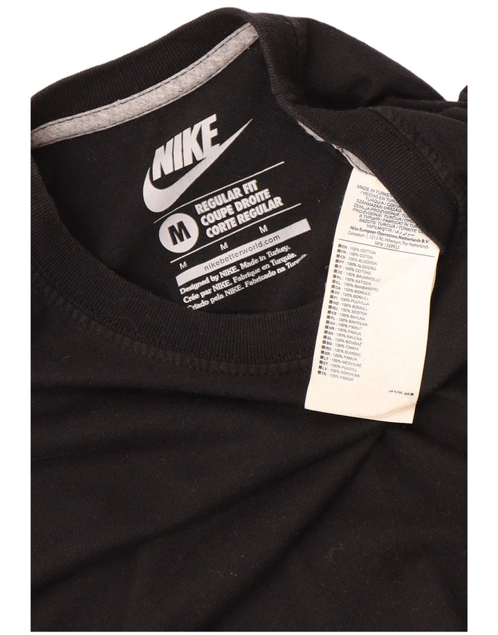 Camiseta NIKE Regular Fit para hombre, talla mediana, algodón negro