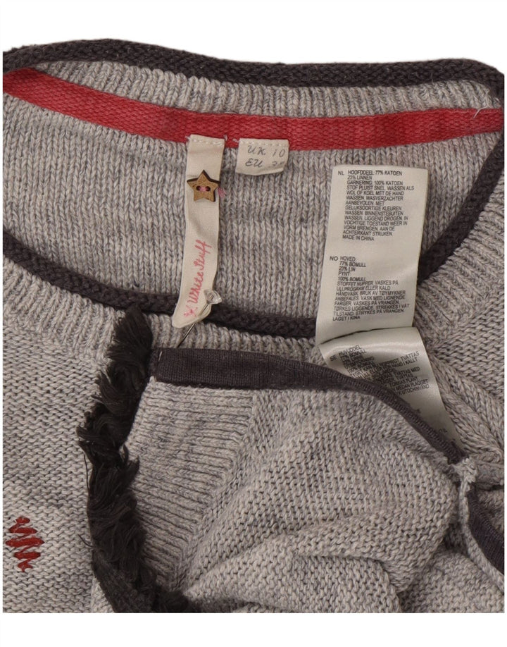 White Stuff - Jersey largo con cuello barco para mujer, talla S, color gris