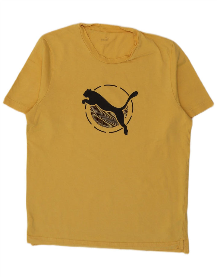 Puma - Camiseta gráfica para hombre, talla grande, algodón amarillo