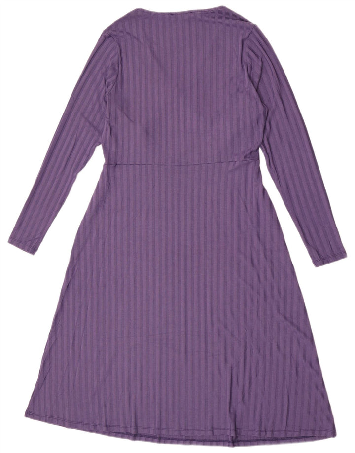 Marks & Spencer Vestido acampanado para mujer UK 44 Mediano Púrpura Rayas