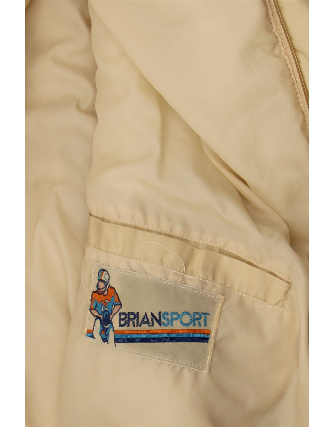 VINTAGE Mens Padded Jacket IT 50 Large Beige Polyester Vintage Vintage and Second-Hand Vintage from Messina Hembry 