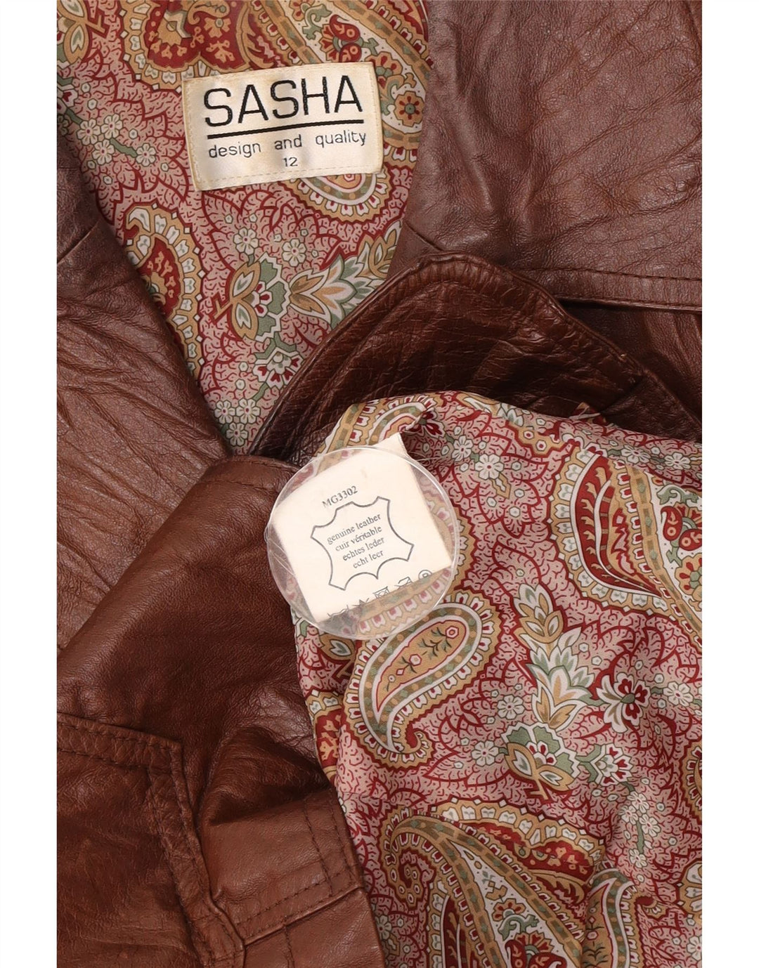 Sasha Chaqueta Blazer de Cuero con 3 Botones para Mujer UK 42 Marrón Medio