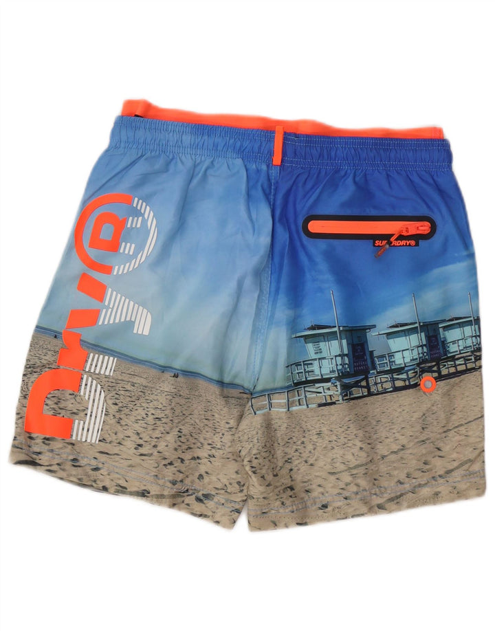 Superdry Bañador con estampado abstracto gráfico para hombre, talla mediana, multicolor