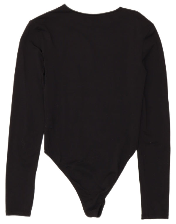 Zara Mujer Body Manga Larga UK 8 Small Poliamida Negro