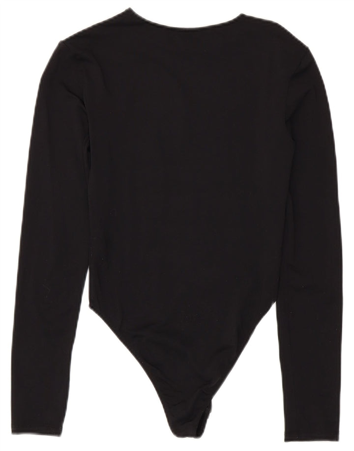 Zara Mujer Body Manga Larga UK 8 Small Poliamida Negro