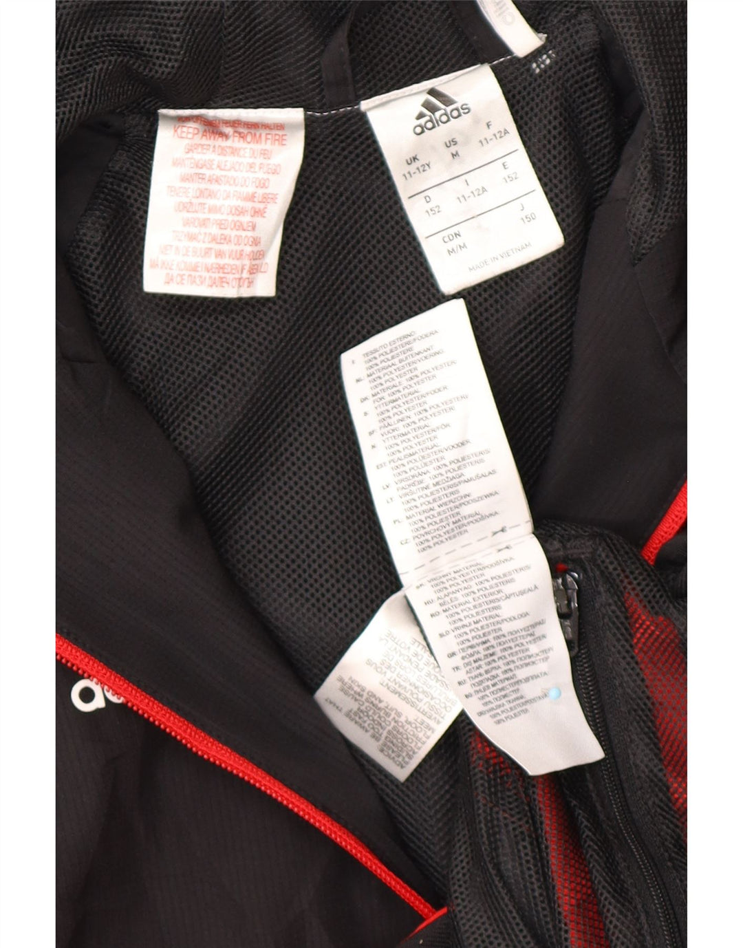 ADIDAS Chaqueta bomber con capucha Climalite para niños 11-12 años Rojo Colorblock