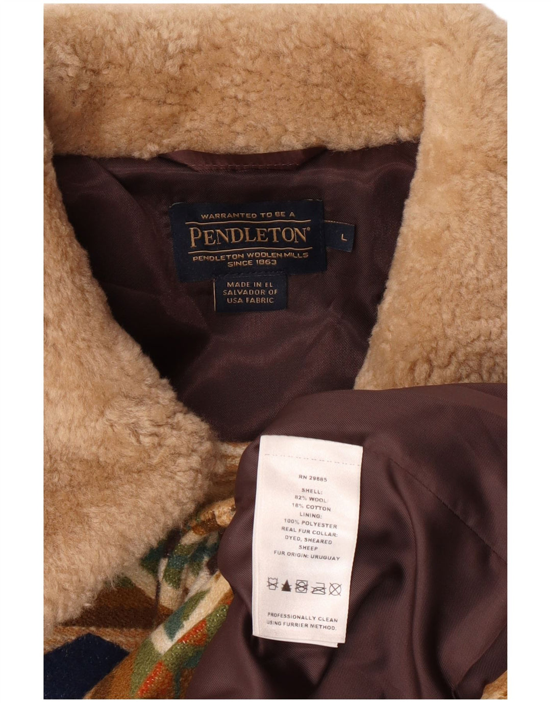 Pendleton Abrigo para hombre Reino Unido 40 Grande Multicolor Geométrico Lana Azteca