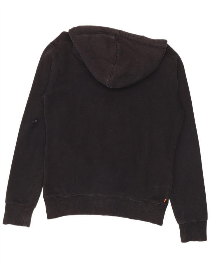 Superdry Jersey con capucha gráfica de algodón negro mediano para hombre