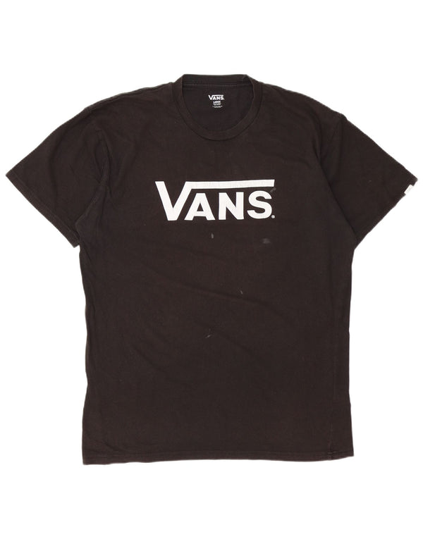 Vans - Camiseta gráfica para hombre, talla grande, algodón negro