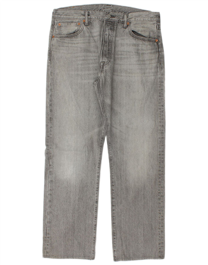 LEVI'S Jeans rectos 501 para hombre W34 L30 Algodón gris