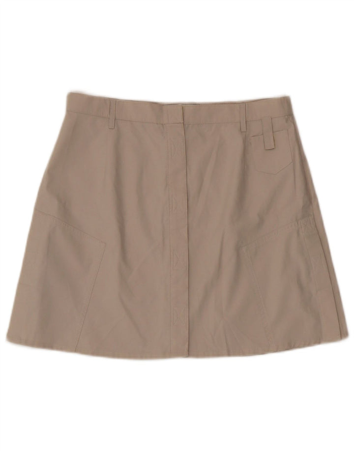 Vintage Mujer Mini Falda Mediana W28 Poliéster Beige