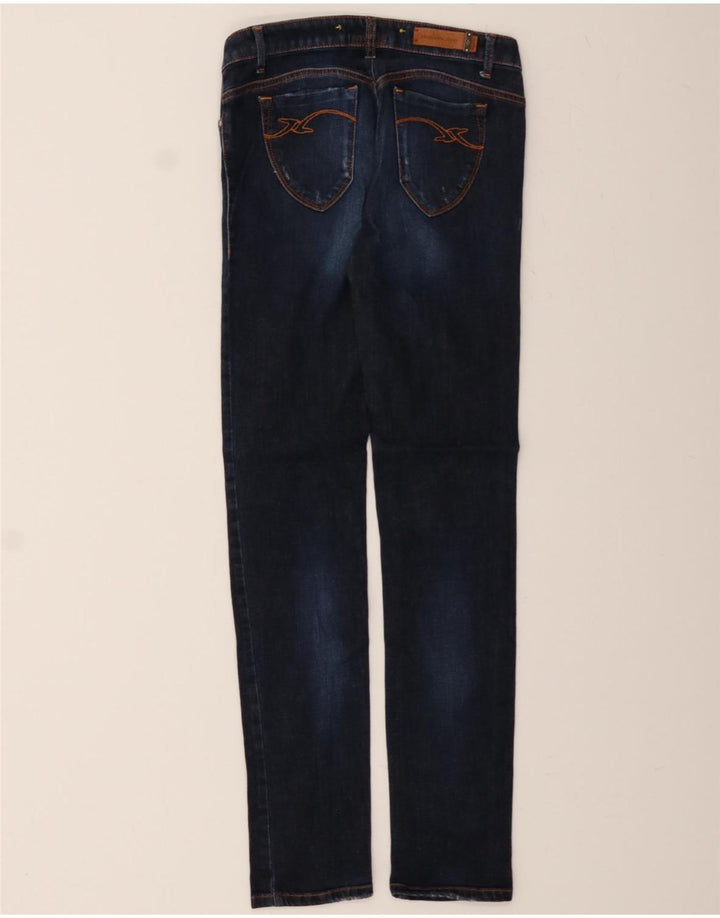 TRUSSARDI Womens Slim Jeans EU 38 Medium W30 L31 Navy Blue Cotton Vintage Trussardi and Second-Hand Trussardi from Messina Hembry 