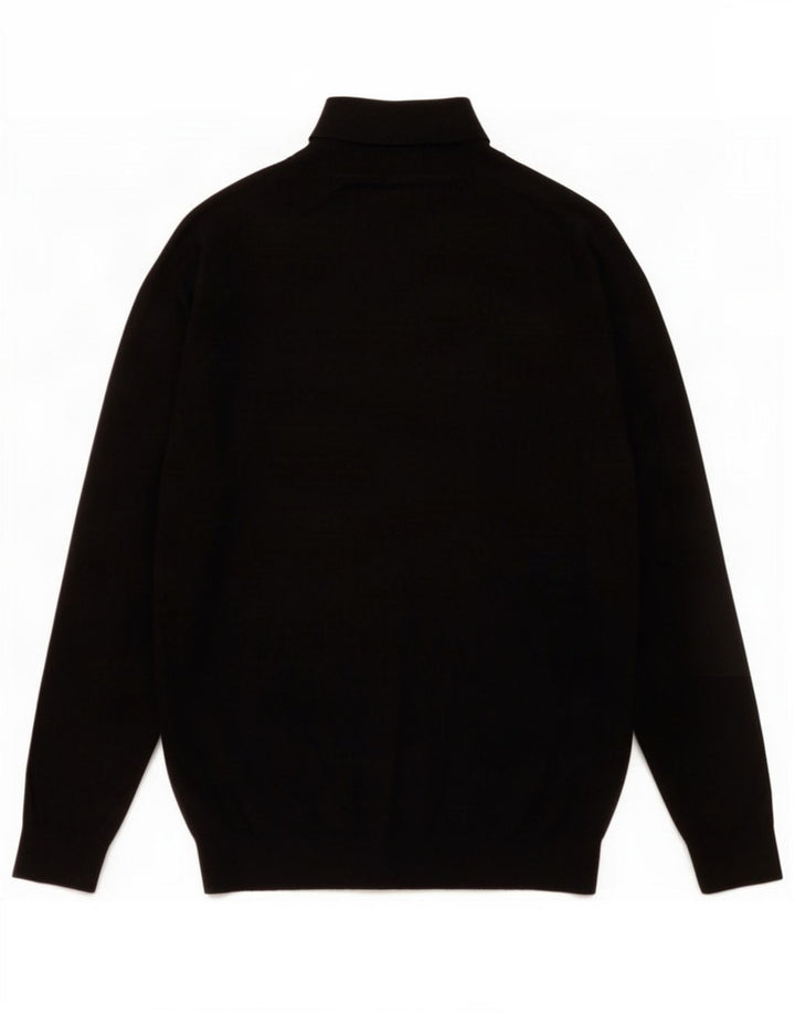 Zara Mens Roll Neck Jumper Sweater Grande Negro