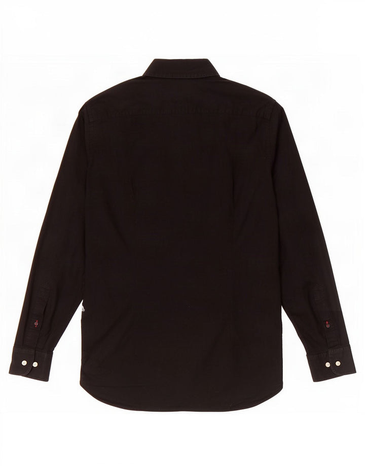Tommy Hilfiger Camisa elástica para hombre de algodón negro mediano