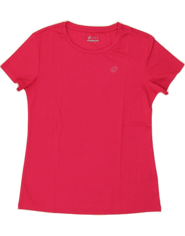 LOTTO Womens T-Shirt Top UK 18 XL Pink Polyester Vintage Lotto and Second-Hand Lotto from Messina Hembry 