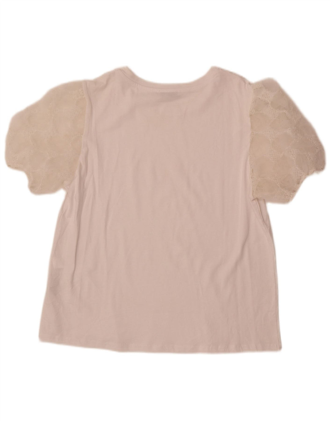 Zara Mujer Blusa Top UK 44 Mediano Blanco Algodón