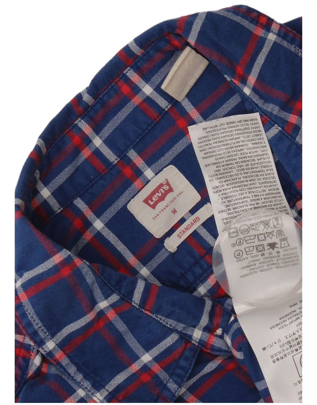 Levi's Camisa de corte estándar de algodón a cuadros azul medio para hombre