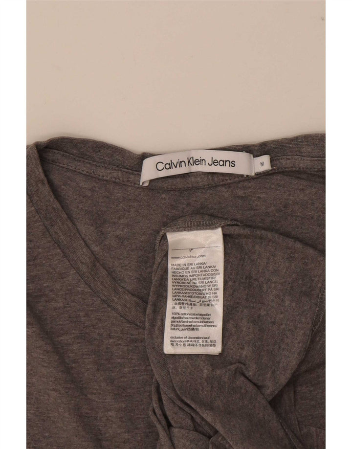 Calvin Klein Jeans Hombre Camiseta Gráfica Top Gris Medio
