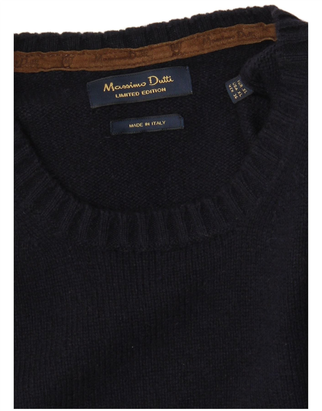 Massimo Dutti Jersey Cuello Redondo Hombre XL Azul Marino
