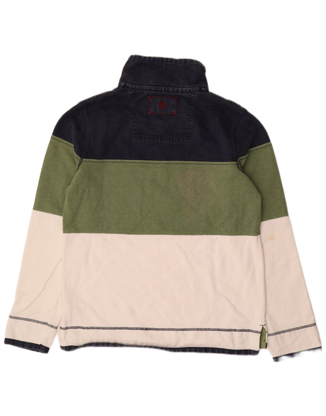 Sudadera de hombre Fat Face con cremallera en el cuello, jersey pequeño en bloques de color multicolor