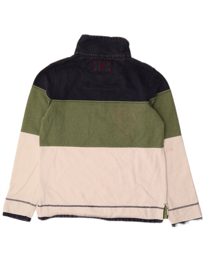 Sudadera de hombre Fat Face con cremallera en el cuello, jersey pequeño en bloques de color multicolor