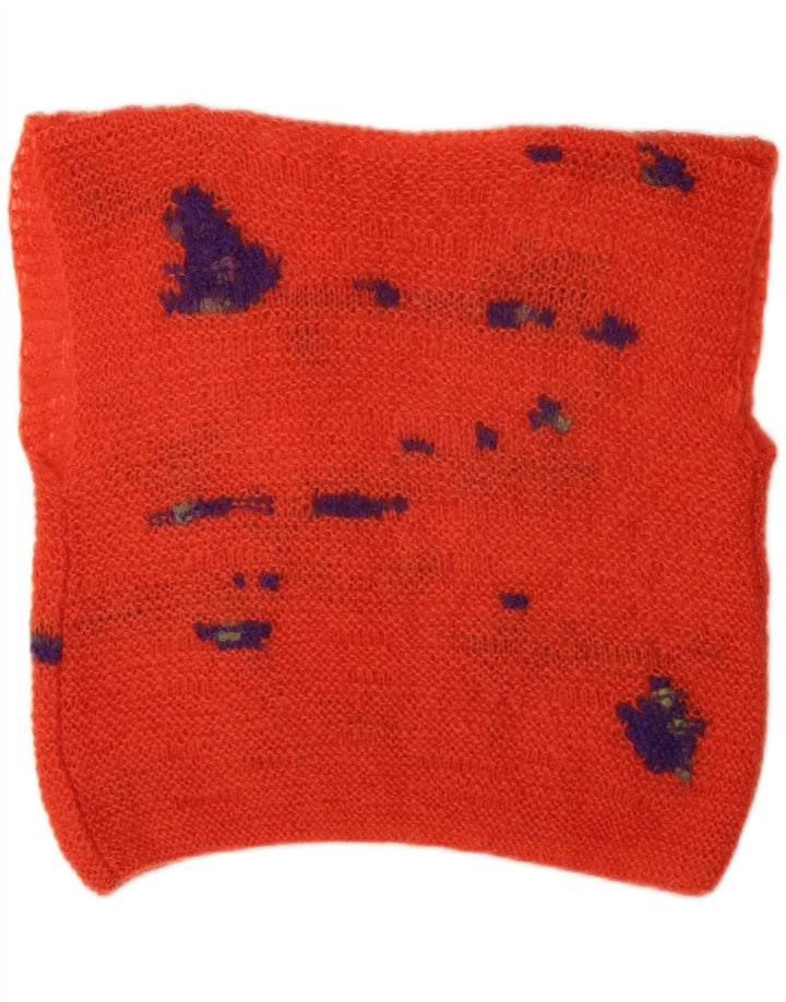 VINTAGE Mujer Chaleco Tank Top UK 1Medium Naranja