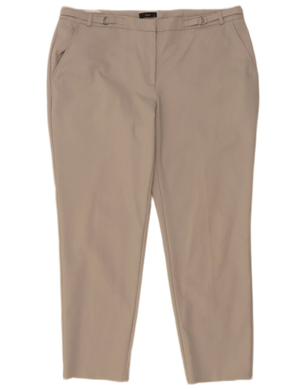 M&Co Womens Slim Chino Trousers UK 16 Large W36 L27 Grey Cotton