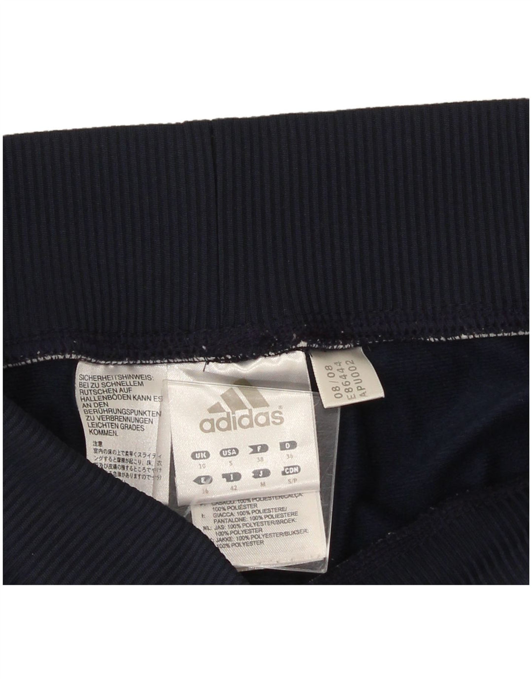 Adidas Pantalones de chándal para mujer UK 10 Small Azul marino Poliéster