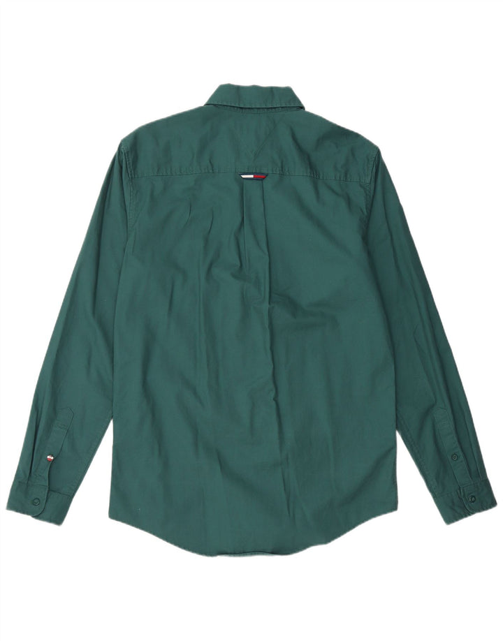 Camisa TOMMY HILFIGER Hombre Small Verde Algodón