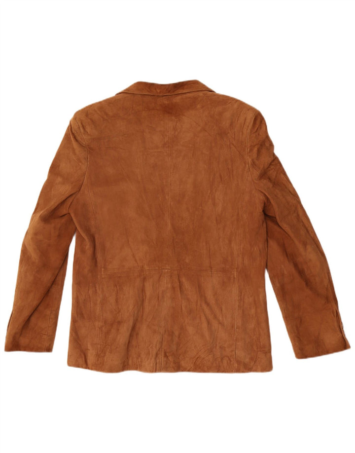 Vintage mujer doble pecho ante Blazer chaqueta Reino Unido 14 marrón medio