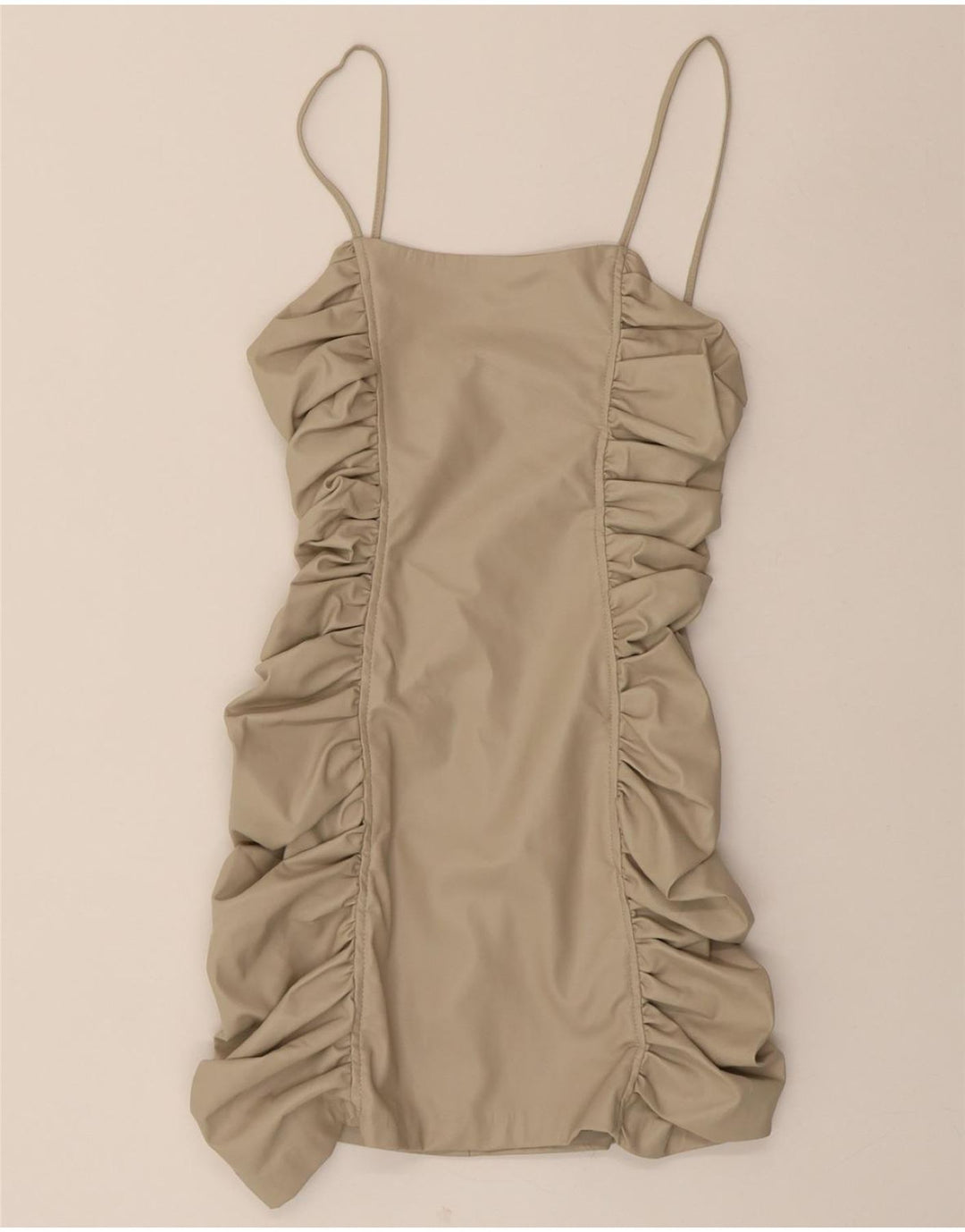 ZARA Womens Sleeveless Bodycon Dress UK 8 Small Beige Polyester Vintage Zara and Second-Hand Zara from Messina Hembry 