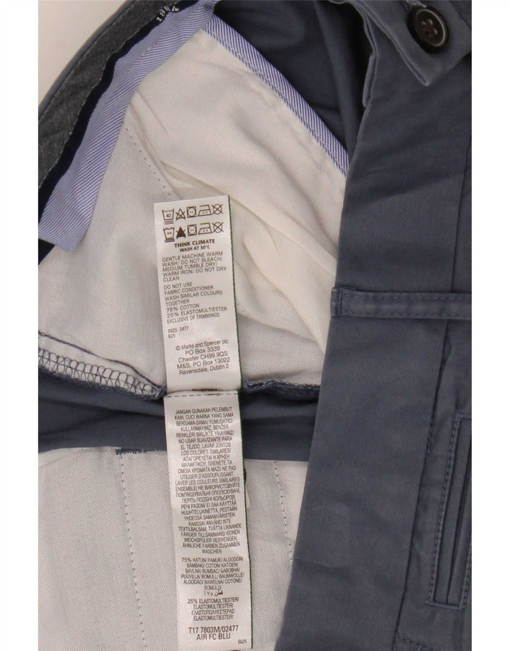 Marks & Spencer Pantalones cortos chinos para hombre W38 XL Algodón azul