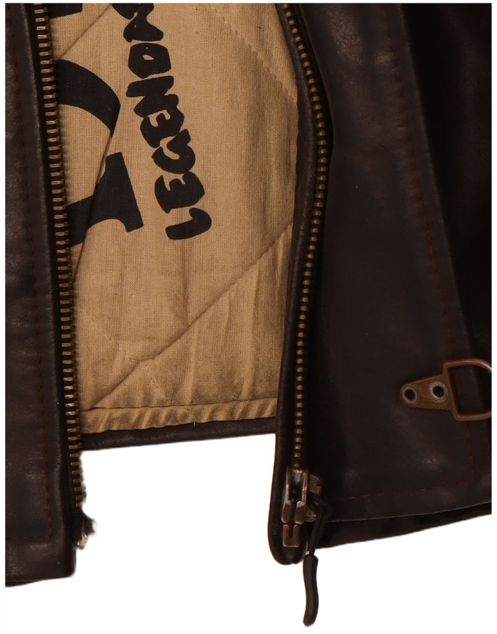 Chaqueta legendaria 1957 Chaqueta de cuero para hombre UK 36 Small Brown Leather