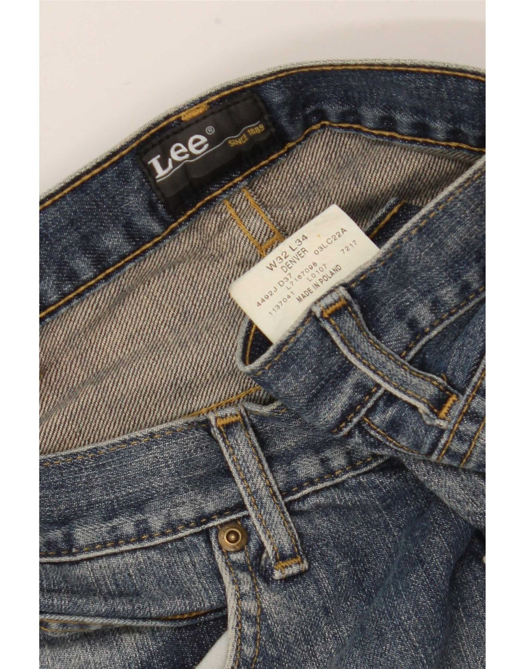 Vaqueros Lee Denver Capri para Mujer W32 L20 Algodón Azul