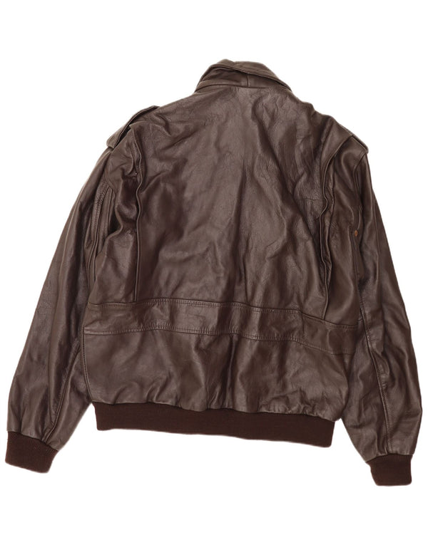 Bomb Boogie Chaqueta de Aviador de Vuelo de Cuero para Hombre UK 42 XL Marrón