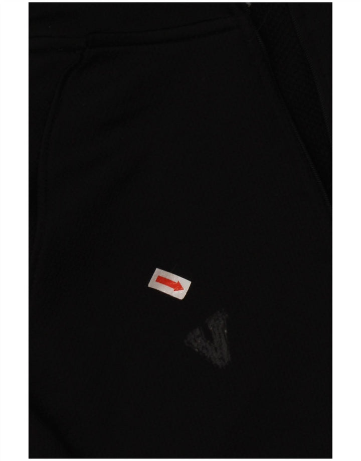 Russell Athletic - Camiseta con cuello y cremallera para hombre, manga larga, poliéster negro mediano