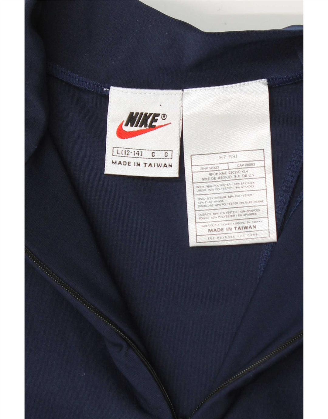 Nike - Chándal con cremallera y cuello para niña, talla grande, azul marino, 12-13 años