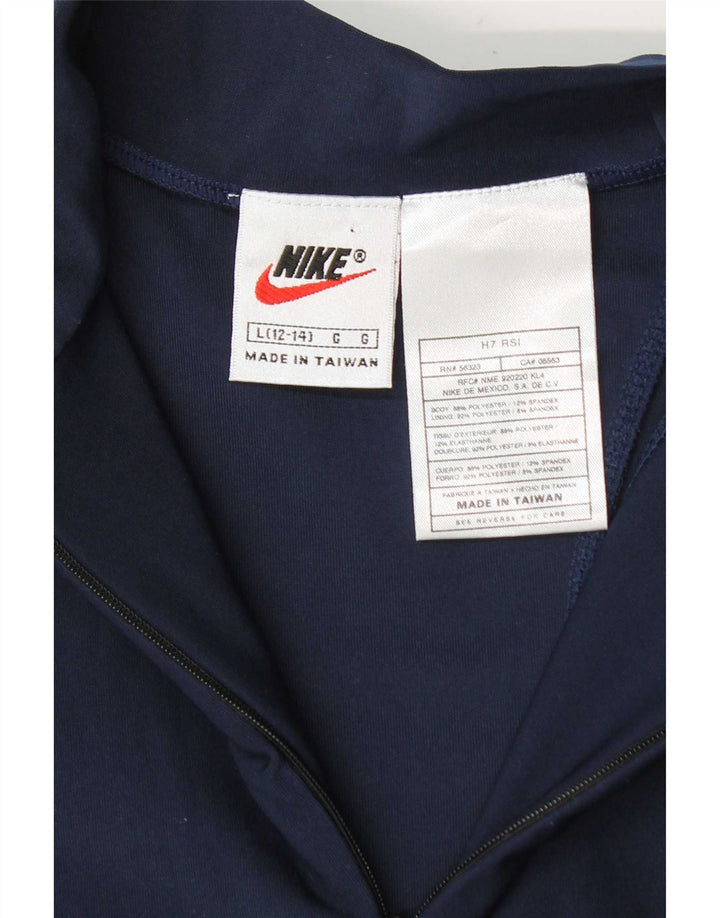 Nike - Chándal con cremallera y cuello para niña, talla grande, azul marino, 12-13 años