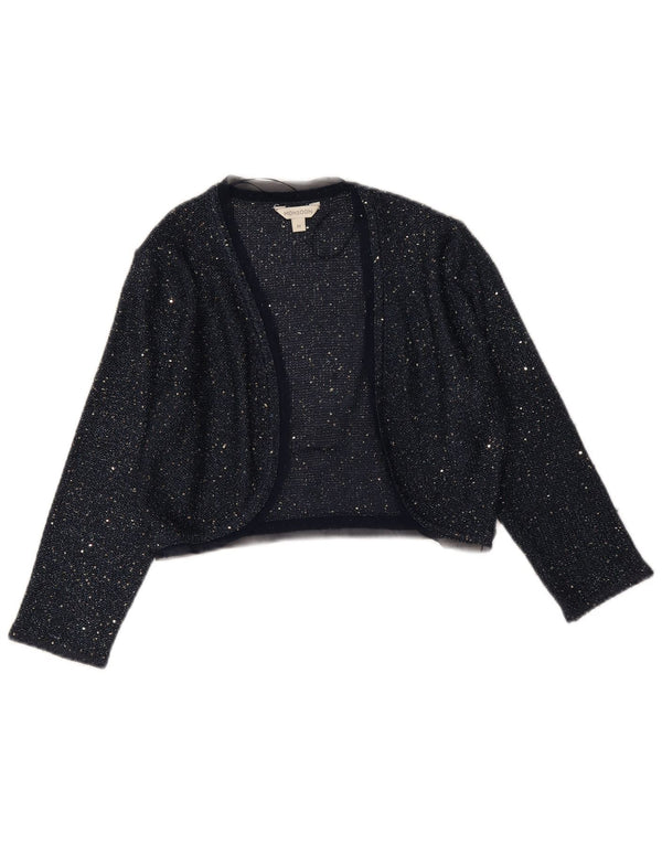 Monsoon Jersey Bolero de Manga 3/4 para Mujer UK 40 Medio Azul Marino Poliéster