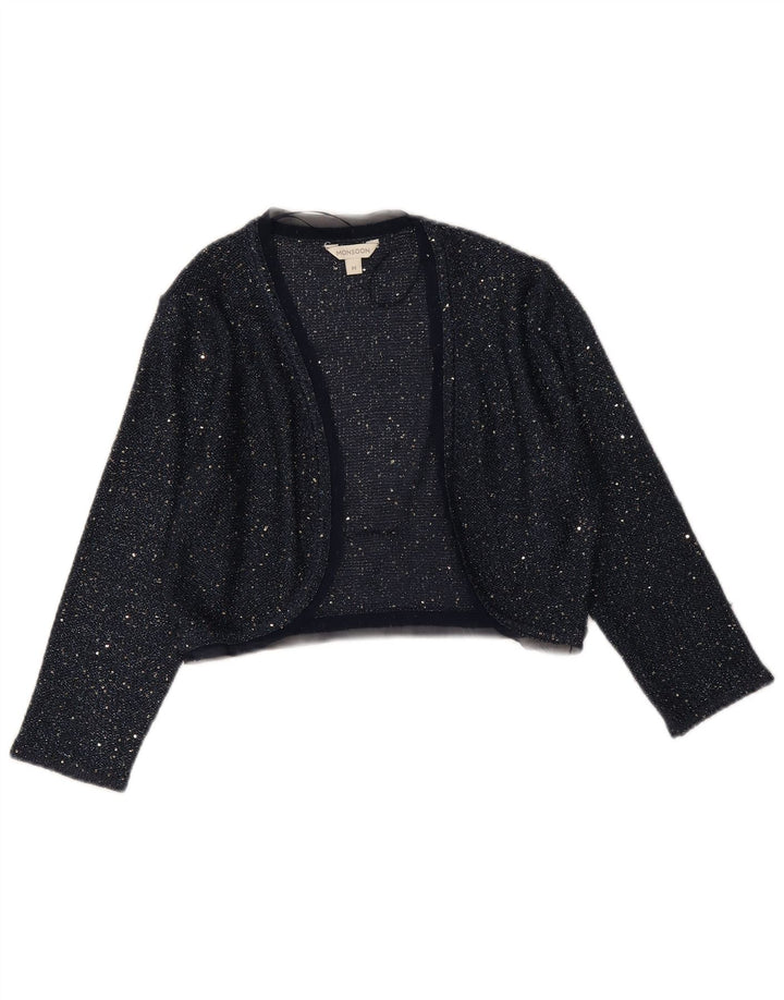 Monsoon Jersey Bolero de Manga 3/4 para Mujer UK 40 Medio Azul Marino Poliéster
