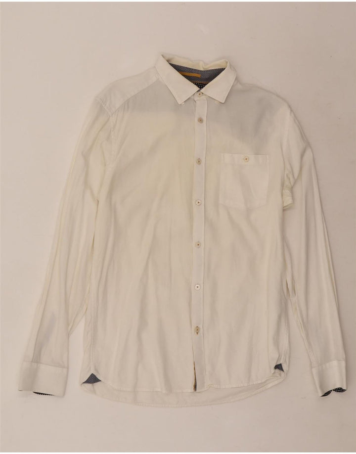 Ted Baker Camisa para hombre Talla 3 Mediana Algodón blanco
