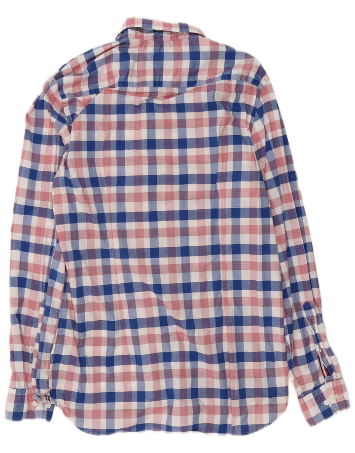 Camisa Tommy Hilfiger Slim Fit de algodón a cuadros multicolores grandes para hombre
