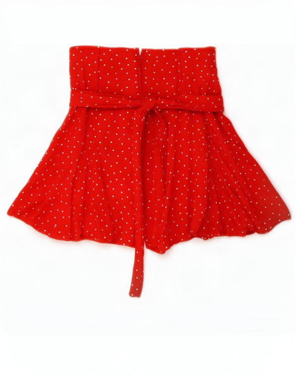 Zara Mujer Pantalones Cortos De Tiro Alto UK 4 XS W24 Viscosa Con Manchas Rojas