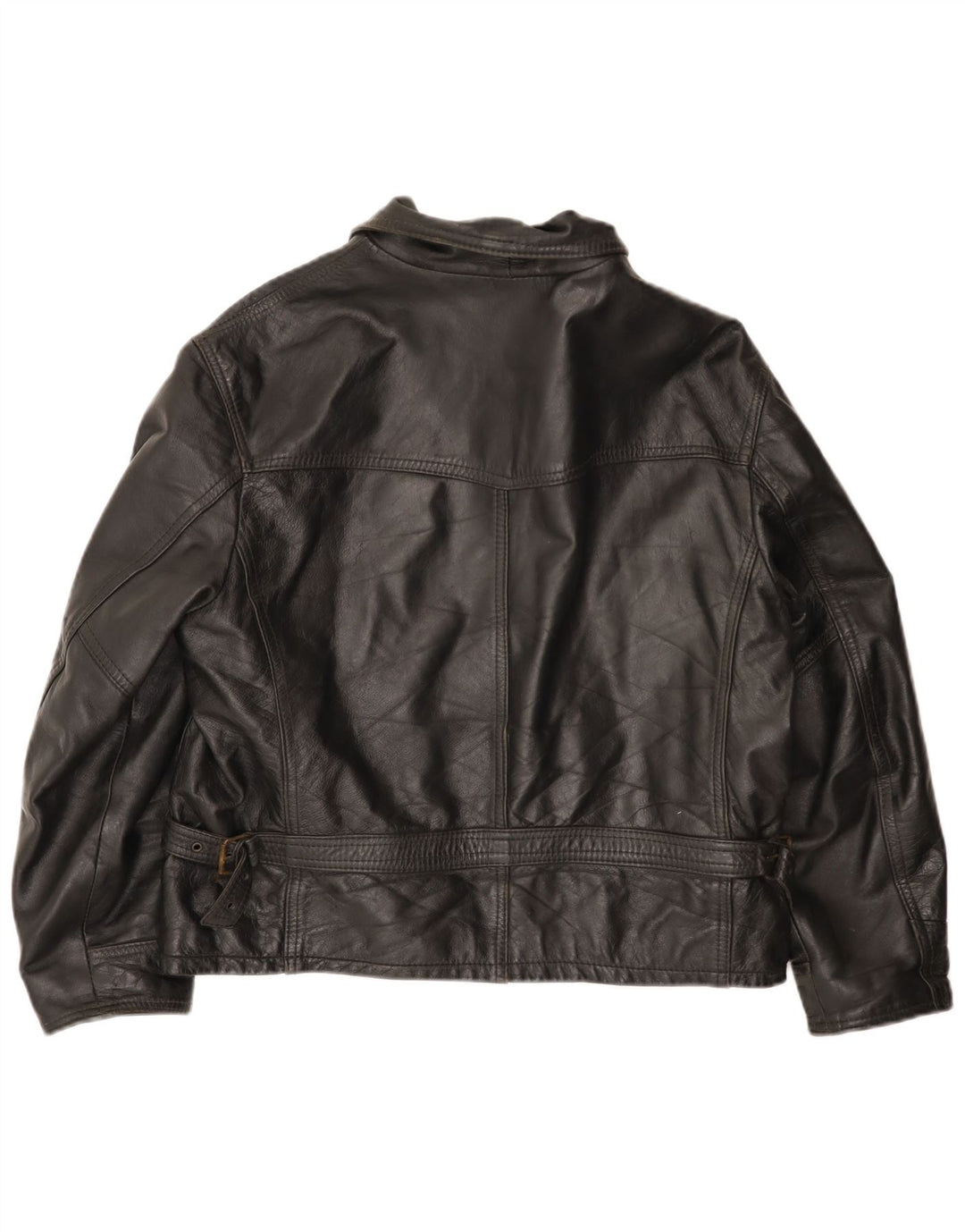 Chaqueta de cuero vintage para hombre Reino Unido 42 XL cuero negro