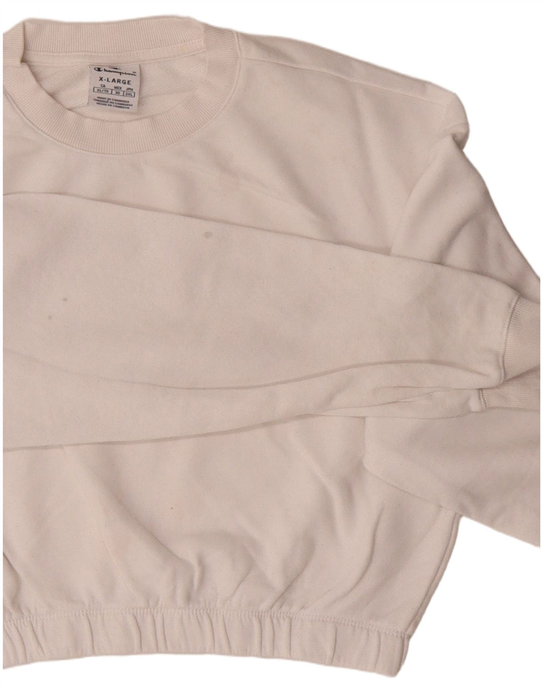 CHAMPION Sudadera corta para mujer Jersey UK 18 XL Algodón blanco