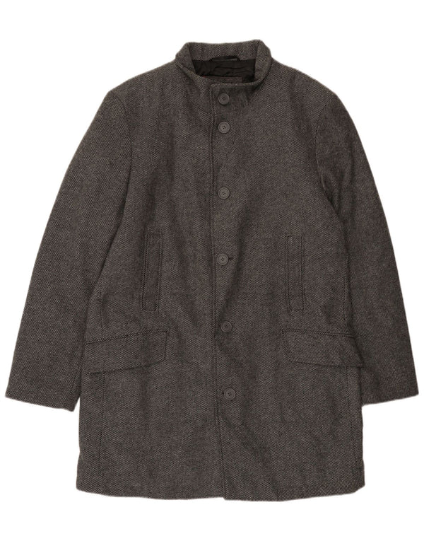 Bruno Banani Abrigo para hombre UK 44 2XL Lana gris a rayas