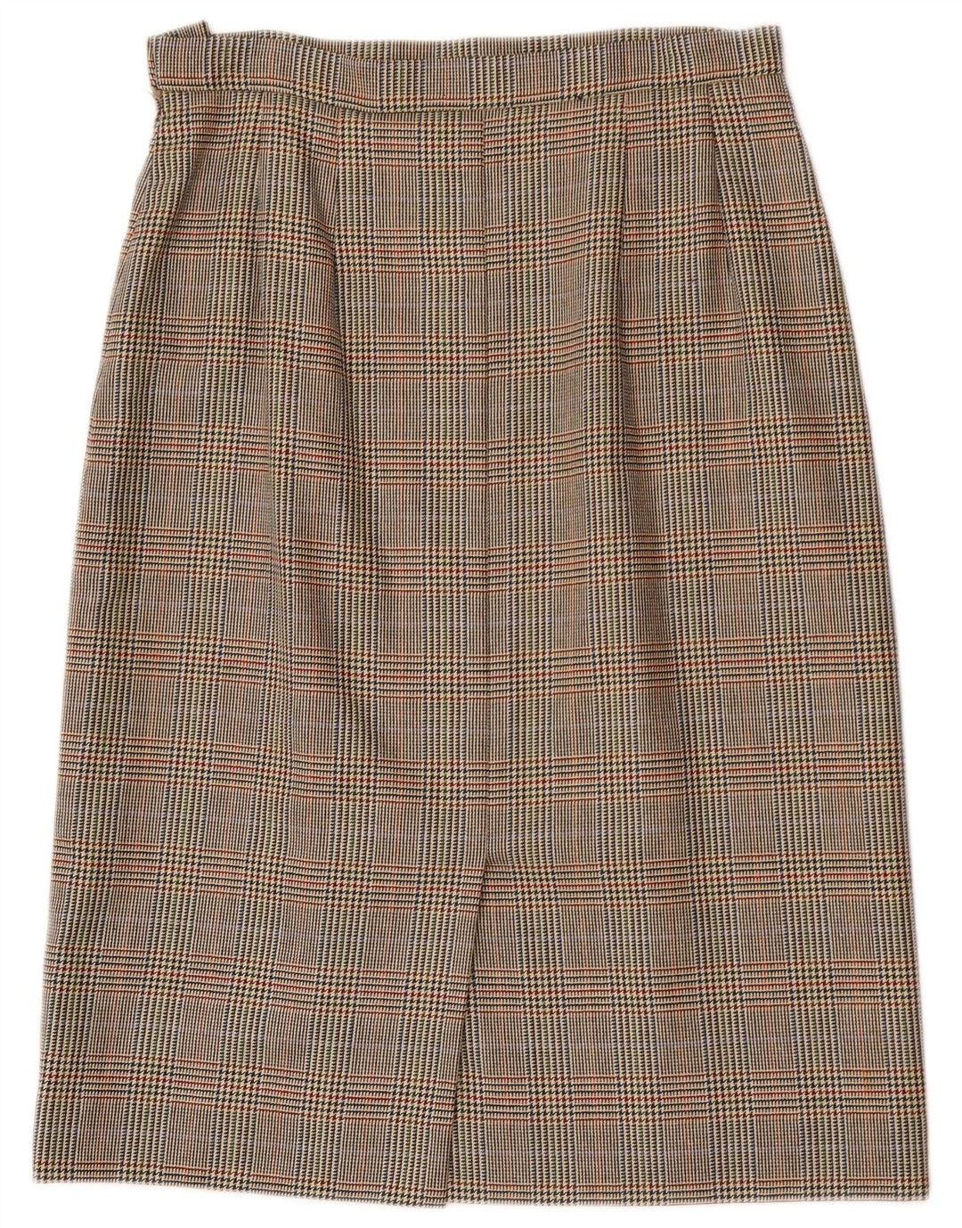 Aquascutum Falda Recta Para Mujer W32 Grande Marrón Pata De Gallo