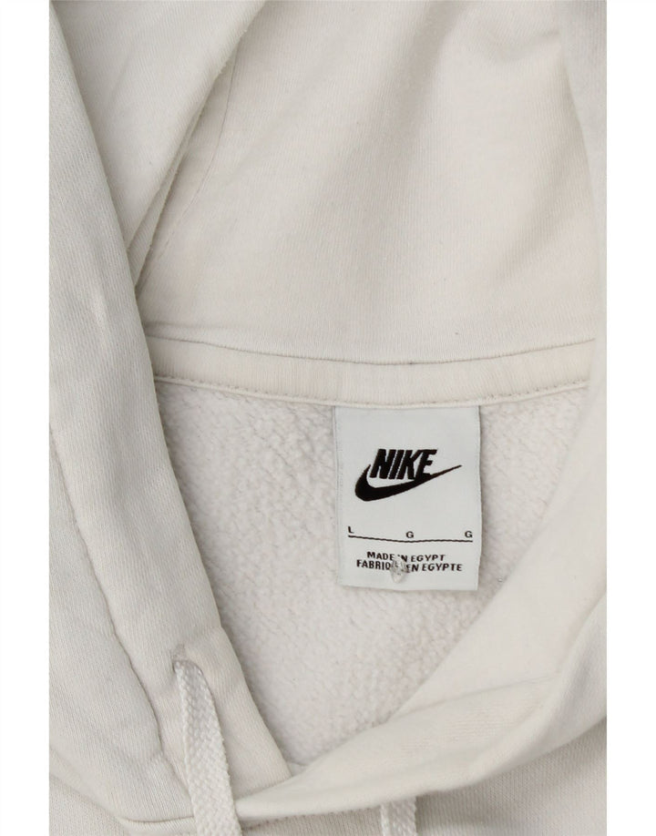 NIKE Sudadera con capucha gráfica para hombre, talla grande, algodón blanco