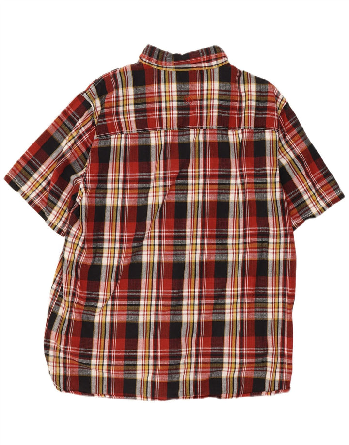 Camisa de manga corta para hombre Fat Face de algodón con cuadros multicolores grandes